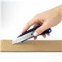 D.RECT 2049 Cutter avec Guide Métallique Lame 18mm avec Manche Caoutchouté - Cutter Iniversel - Cutter/Couteau professionnel - C