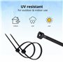 IDEA HOME 200 Pièces Serre Cable Plastique 100/150/200/300mm - Set de Collier de Serrage Résistant aux UV, Résistant à la Chaleu