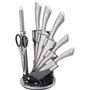 Royalty Line RL-KSS 8pcs Ensemble des Couteaux en acier inoxydable avec support rotatif+ ciseaux+aiguisoir à couteaux (KSS600)