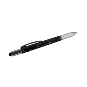 ISO TRADE Stylo à Bille 6 en 1 Stylet Ecran Tactile Stylet à Tête Plate Tournevis Cruciforme Règle Niveau à Bulle Multifonction
