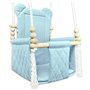 Balançoire pour bébé - Balançoire en bois - Armature en bois et coton - Bleu - Jouet pour enfant - Maison de jardin - Siège bébé