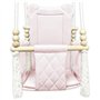 Balançoire pour bébé - Balançoire en bois - Armature en bois et coton - Rose - Jouet pour enfant - Maison de jardin - Siège bébé