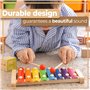 Retoo Xylophone pour Enfant, Jouet Musical, 24x12,5x3 cm, Xylophone pour Enfants avec 2 Baguettes en Bois, Couleur Arc-en-Ciel, 
