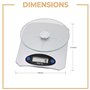 Retoo Balances de cuisine numériques jusqu'à 5 kg de capacité avec une précision de 1 g et verre trempé, balances numériques ave