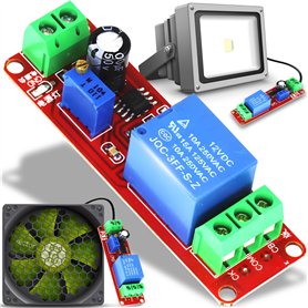 Retoo Module de relais de temporisation DC 12V pour Arduino ou Raspberry 1-10s Minuterie de circuit de contrôleur de temps Commu