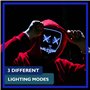 Retoo Klingler Masque Effrayant D'halloween À LED, Trois Modes D'éclairage, Couleur Du Rétroéclairage Noir - Blanc, Taille Uniqu
