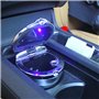 Retoo Cendrier De Voiture Led, Portable Avec Clapet D’ouverture, Cendrier Auto-extinguible, Facile À Nettoyer, 9 cm X 6 cm, Anti