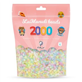 La Manuli Perles à Repasser 2000 Pièces 5mm - Kit Loisirs Créatifs - Sac Refermable - DIY pour Enfants et Adultes