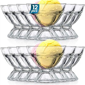 Vilde Lot de 12 tasses à glace à dessert en verre