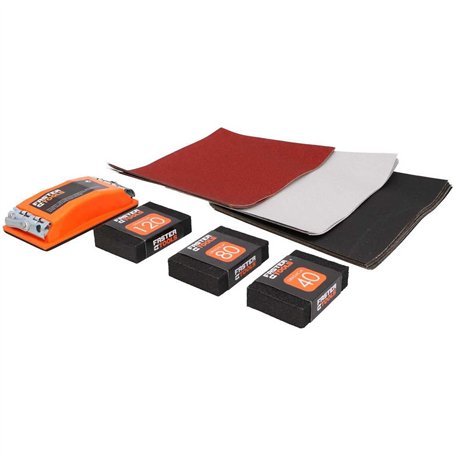 Mivos Kit de Ponçage avec Porte-Papier de Verre et Éponges Abrasives - 20 x Feuilles Papier de Verre - 3 x Éponges Abrasives - K