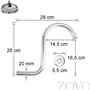 ZOVO Pomme de Douche Fixe Retro 8" / 20 cm, Ronde, Pluie. Jets Anti-Calcaire 140 pcs. Finition Chromée, Corps en Laiton Massif. 