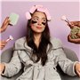Retoo 10 Pièces Gros Bigoudis Cheveux 25-45 mm Rose Avec Plastique Pince Bec Canard - Pour Cheveux Longs, Convient Aux Femmes Av