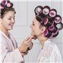 Retoo 10 Pièces Gros Bigoudis Cheveux 25-45 mm Rose Avec Plastique Pince Bec Canard - Pour Cheveux Longs, Convient Aux Femmes Av