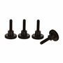 PrecisionGeek Moleté Pouce vis/Vis d'épaule en Acier Noir DIN 464 M4 x 12mm - Lot de 4