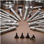 PrecisionGeek Moleté Pouce vis/Vis d'épaule en Acier Noir DIN 464 M4 x 8mm - Lot de 4