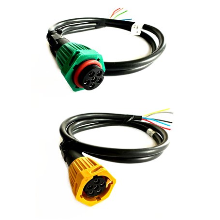 MelTruck® Lot de 2 connecteurs à baïonnette 6 broches 1 m pour feux arrière de remorque
