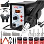 Delphi Tools Station de soudage 858D - Kit de fer à souder - Station de soudage et de soudage en plastique professionnel - Kit d