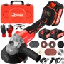 DELPHI Tools Meuleuse d'angle sans fil 1200 W 21 V 125 mm 2 batteries Moteur sans balais M10 Akkuflex – Filetage de broche pour