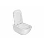 VBChome Cuvette Suspendue WC Suspendu Blanc Sans Rebord en Céramique avec Couvercle de Toilette en Thermodurcissable, Abaissemen