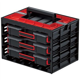 Kistenberg Mallette à outils avec 3 boîtes de rangement avec séparateurs - Boîte de rangement pour petites pièces - Poignée conf