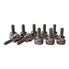 Precisiongeek Moleté Pouce vis/Vis d'épaule acier inoxydable M4 x 10mm - Lot de 10