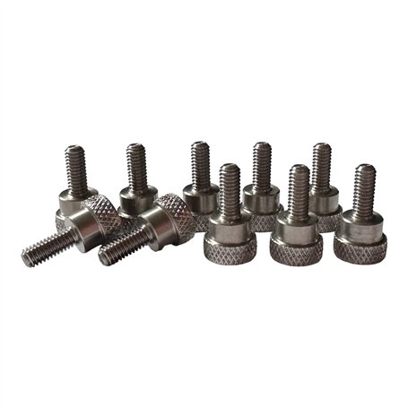 Precisiongeek Moleté Pouce vis/Vis d'épaule acier inoxydable M4 x 10mm - Lot de 10