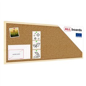 ALLboards Tableau en Liège avec Cadre en Bois 100×40 cm Tableau d'Affichage Liège