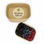 ECOPICNIC Lot de 50 saladiers rectangulaires 500 ML jetables | Barquettes Alimentaires sans Couvercle pour salades