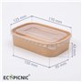 ECOPICNIC Lot de 50 saladiers rectangulaires 500 ML jetables | Barquettes Alimentaires sans Couvercle pour salades, Repas à empo