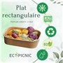 ECOPICNIC Lot de 50 saladiers rectangulaires 500 ML jetables | Barquettes Alimentaires sans Couvercle pour salades, Repas à empo