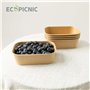 ECOPICNIC Lot de 50 saladiers rectangulaires 500 ML jetables | Barquettes Alimentaires sans Couvercle pour salades, Repas à empo