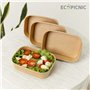 ECOPICNIC Lot de 50 saladiers rectangulaires 500 ML jetables | Barquettes Alimentaires sans Couvercle pour salades, Repas à empo