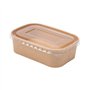 ECOPICNIC Lot de 300 saladiers rectangulaires 500 ML en Papier Kraft jetables avec Couvercle en Pet | Boîtes Alimentaires pour s