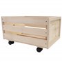 weeco Caisse en bois avec roues pour disques vinyle. Caisse en bois ajourée sur roues pivotantes pour livres, documents, bouteil
