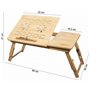 NMK HOME Table de lit pliable en bambou pour ordinateur portable - Hauteur réglable pour canapé, lit pour lire ou petit-déjeuner