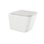 VBChome WC suspendu sans bord en céramique avec couvercle de toilette