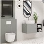 VBChome WC suspendu sans bord en céramique avec couvercle de toilette, siège de toilette en Duroplast à fermeture automatique, f