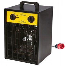 Lehmann LTOHE-5025 Puissant aérotherme 5000 W 400 V Chauffage de chantier avec thermostat et 3 niveaux de chauffage Puissance d'