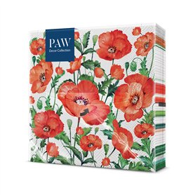 PAW - Serviette Papier 3 Plis (33 x 33 cm) I Lot de 20 I Serviette de Table Papier Idéal pour les Anniversaires