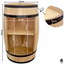 WEECO Tonneau Bar en Bois Massif et métal au Look à la Fois rétro Vin Rack Et Boissons Armoire - Casier à vin en Bois - Minibar 