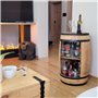 WEECO Tonneau Bar en Bois Massif et métal au Look à la Fois rétro Vin Rack Et Boissons Armoire - Casier à vin en Bois - Minibar 