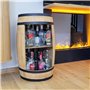 WEECO Tonneau Bar en Bois Massif et métal au Look à la Fois rétro Vin Rack Et Boissons Armoire - Casier à vin en Bois - Minibar 