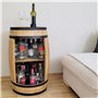 WEECO Tonneau Bar en Bois Massif et métal au Look à la Fois rétro Vin Rack Et Boissons Armoire - Casier à vin en Bois - Minibar 