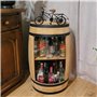 WEECO Tonneau Bar en Bois Massif et métal au Look à la Fois rétro Vin Rack Et Boissons Armoire - Casier à vin en Bois - Minibar 