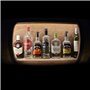 weeco Étagère Suspendue en Forme de tonneau en Bois avec Mini Bar éclairage LED sur Le Mur, étagère Suspendue pour Bouteilles d'