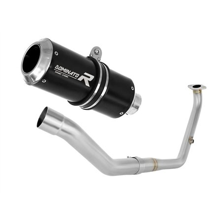 DOMINATOR Ligne complète d'échappement Collecteur Silencieux GP NOIR compatible avec YZF R125 2021-2022