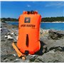 OPENWATER Bouée de natation gonflable XL - grande bouée de sécurité avec une poche pour les choses 28L orange