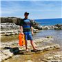 OPENWATER Bouée de natation gonflable XL - grande bouée de sécurité avec une poche pour les choses 28L orange