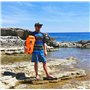 OPENWATER Bouée de natation gonflable XL - grande bouée de sécurité avec une poche pour les choses 28L orange