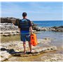 OPENWATER Bouée de natation gonflable XL - grande bouée de sécurité avec une poche pour les choses 28L orange